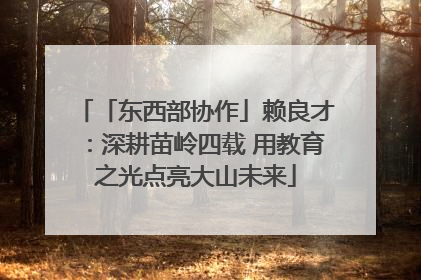 「东西部协作」赖良才：深耕苗岭四载 用教育之光点亮大山未来