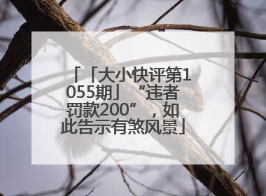 「大小快评第1055期」“违者罚款200”，如此告示有煞风景