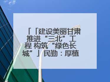 「建设美丽甘肃 推进“三北”工程 构筑“绿色长城”」民勤：厚植生态底色 筑牢绿色屏障
