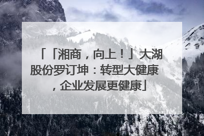 「湘商，向上！」大湖股份罗订坤：转型大健康，企业发展更健康