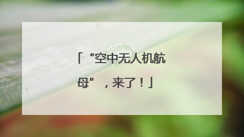 “空中无人机航母”，来了！