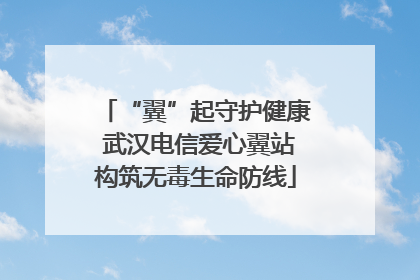 “翼”起守护健康 武汉电信爱心翼站构筑无毒生命防线
