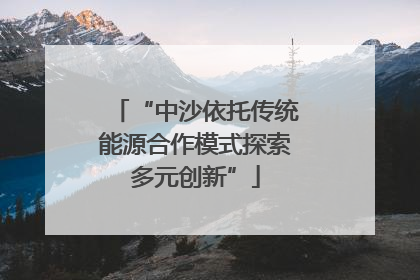 “中沙依托传统能源合作模式探索多元创新”