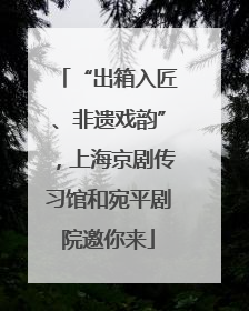“出箱入匠、非遗戏韵”，上海京剧传习馆和宛平剧院邀你来