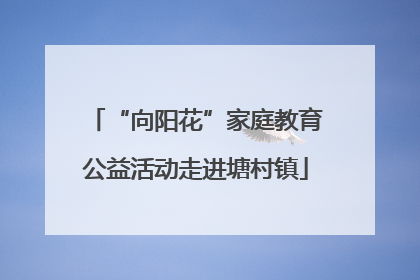 “向阳花”家庭教育公益活动走进塘村镇