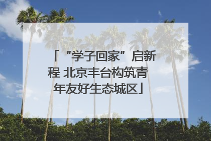 “学子回家”启新程 北京丰台构筑青年友好生态城区