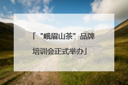 “峨眉山茶”品牌培训会正式举办