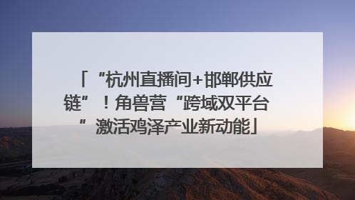 “杭州直播间+邯郸供应链”！角兽营“跨域双平台”激活鸡泽产业新动能