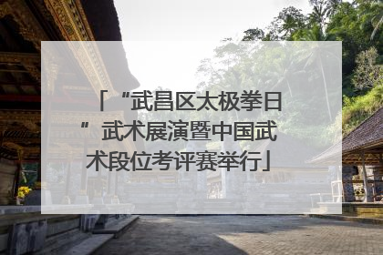 “武昌区太极拳日”武术展演暨中国武术段位考评赛举行