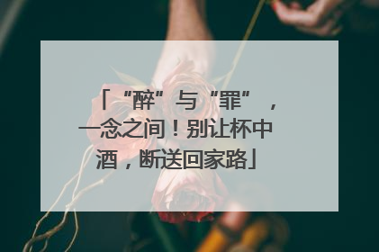 “醉”与“罪”，一念之间！别让杯中酒，断送回家路