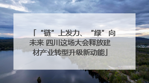 “链”上发力、“绿”向未来 四川这场大会释放建材产业转型升级新动能