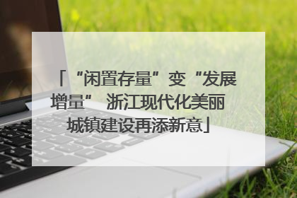 “闲置存量”变“发展增量” 浙江现代化美丽城镇建设再添新意