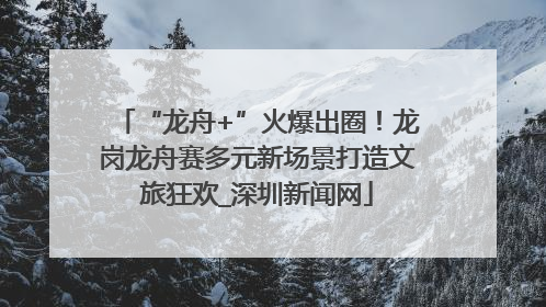 “龙舟+”火爆出圈！龙岗龙舟赛多元新场景打造文旅狂欢_深圳新闻网