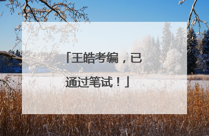 王皓考编，已通过笔试！