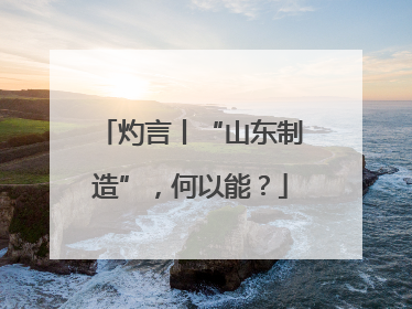 灼言丨“山东制造”，何以能？