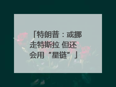 特朗普：或挪走特斯拉 但还会用“星链”