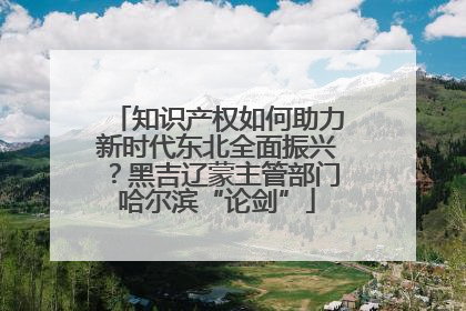 知识产权如何助力新时代东北全面振兴？黑吉辽蒙主管部门哈尔滨“论剑”