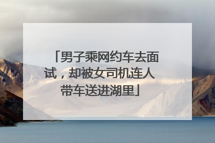 男子乘网约车去面试，却被女司机连人带车送进湖里