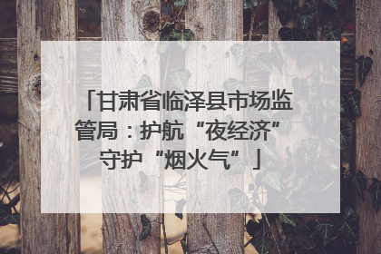 甘肃省临泽县市场监管局：护航“夜经济” 守护“烟火气”
