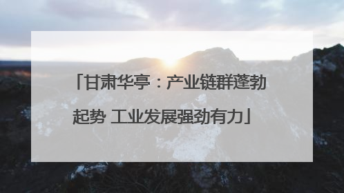 甘肃华亭：产业链群蓬勃起势 工业发展强劲有力