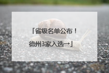 省级名单公布！德州3家入选→