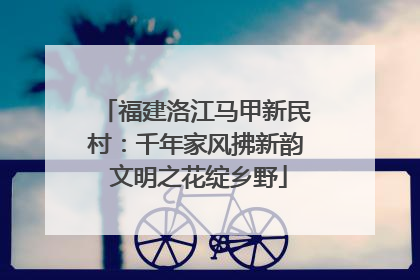 福建洛江马甲新民村：千年家风拂新韵 文明之花绽乡野