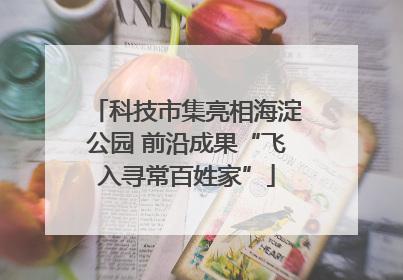 科技市集亮相海淀公园 前沿成果“飞入寻常百姓家”