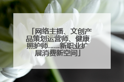 网络主播、文创产品策划运营师、健康照护师……新职业扩展消费新空间