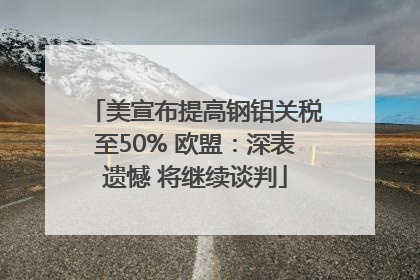 美宣布提高钢铝关税至50% 欧盟：深表遗憾 将继续谈判