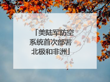 美陆军防空系统首次部署北极和非洲