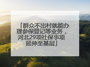 群众不出村就能办理参保登记等业务，河北29项社保事项延伸至基层