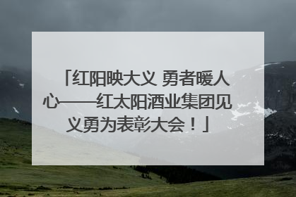 红阳映大义 勇者暖人心——红太阳酒业集团见义勇为表彰大会！