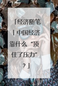 经济随笔丨中国经济靠什么“顶住了压力”？