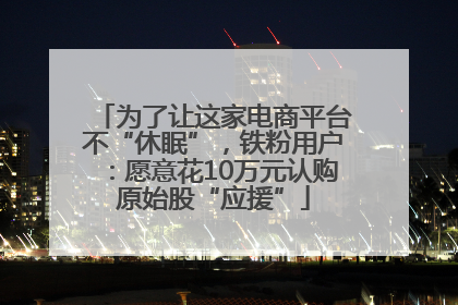 为了让这家电商平台不“休眠”，铁粉用户：愿意花10万元认购原始股“应援”