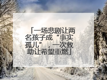 一场悲剧让两名孩子成“事实孤儿”，一次救助让希望重燃