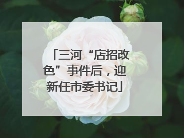 三河“店招改色”事件后，迎新任市委书记