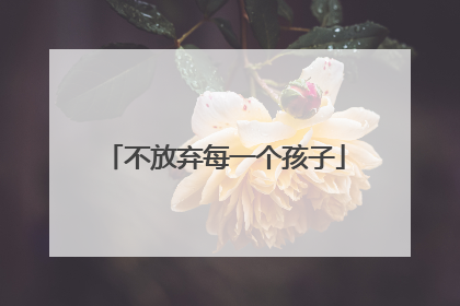 不放弃每一个孩子