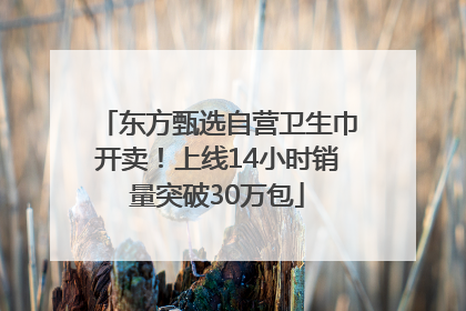 东方甄选自营卫生巾开卖！上线14小时销量突破30万包
