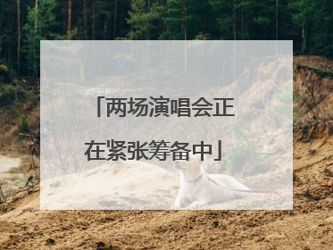 两场演唱会正在紧张筹备中