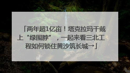 两年超1亿亩！塔克拉玛干戴上“绿围脖”，一起来看三北工程如何锁住黄沙筑长城→
