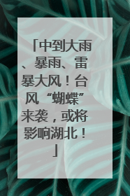 中到大雨、暴雨、雷暴大风！台风“蝴蝶”来袭，或将影响湖北！