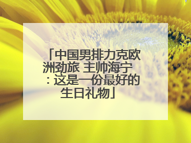 中国男排力克欧洲劲旅 主帅海宁：这是一份最好的生日礼物