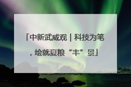 中新武威观｜科技为笔，绘就夏粮“丰”景