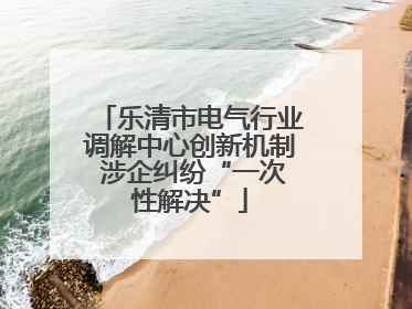 乐清市电气行业调解中心创新机制 涉企纠纷“一次性解决”