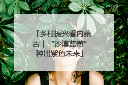 乡村振兴看内蒙古｜“沙漠蓝莓”种出紫色未来