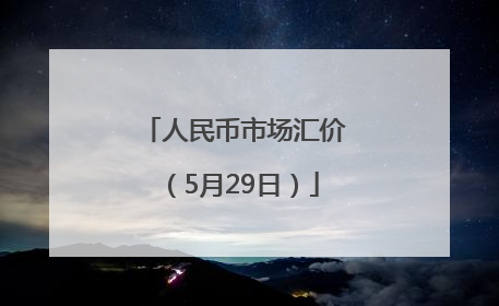 人民币市场汇价（5月29日）