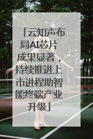 云知声布局AI芯片成果显著，持续推进上市进程助智能终端产业升级