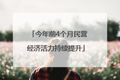 今年前4个月民营经济活力持续提升