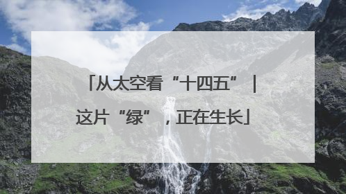从太空看“十四五”｜这片“绿”，正在生长