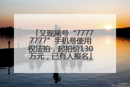 又现尾号“77777777”手机号使用权法拍，起拍价130万元，已有人报名